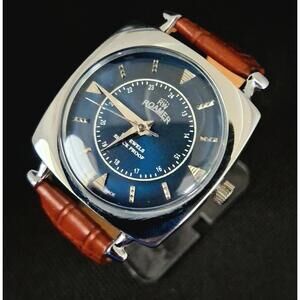 Vintage Roamer Men's Leather Mechanical Watch RARE
